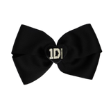 Cherish Hair Bow - Black Hair Bow with One Direction Badge - 9cm Girls Hair Accessories - non slip hair clips hair bow Pinkberry Kisses