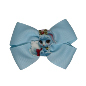 Cherish Hair Bow - Blue Hair Bow with Prince Palace Pets Berry - 9cm Girls Hair Accessories - non slip hair clips hair bow Pinkberry Kisses