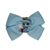 Cherish Hair Bow - Blue Hair Bow with Prince Palace Pets Berry - 9cm Girls Hair Accessories - non slip hair clips hair bow Pinkberry Kisses