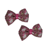 Cherish Hair Bow - Hello Kitty and Love Hearts Baby Toddler Girl Non Slip Hair Clip Hair Tie Hair Accessories Pinkberry Kisses Pair 