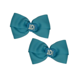 Cherish Hair Bow - Light Blue Hair Bow with One Direction Badge - 9cm Girls Hair Accessories - non slip hair clips hair bow Pinkberry Kisses Pair