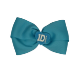 Cherish Hair Bow - Light Blue Hair Bow with One Direction Badge - 9cm Girls Hair Accessories - non slip hair clips hair bow Pinkberry Kisses