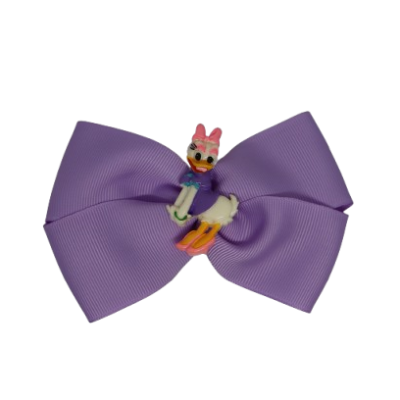 Cherish Hair Bow - Light Orchid Hair Bow with Daisy Duck - 9cm Girls Hair Accessories - non slip hair clips hair bow Pinkberry Kisses