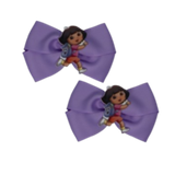 Cherish Hair Bow - Light Orchid Hair Bow with Dora the Explorer - 9cm Girls Hair Accessories - non slip hair clips hair bow Pinkberry Kisses Pair 