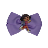 Cherish Hair Bow - Light Orchid Hair Bow with Dora the Explorer - 9cm Girls Hair Accessories - non slip hair clips hair bow Pinkberry Kisses