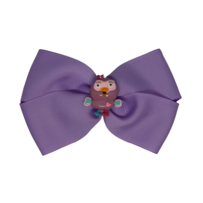 Cherish Hair Bow - Light Orchid Hair Bow with Giggle andd Hoot- 9cm Girls Hair Accessories - non slip hair clips hair bow Pinkberry Kisses