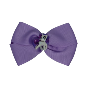 Cherish Hair Bow - Light Orchid Hair Bow with a My Little Pony Rarity Badge- 9cm  Girls Hair Accessories - non slip hair clips hair bow Pinkberry Kisses