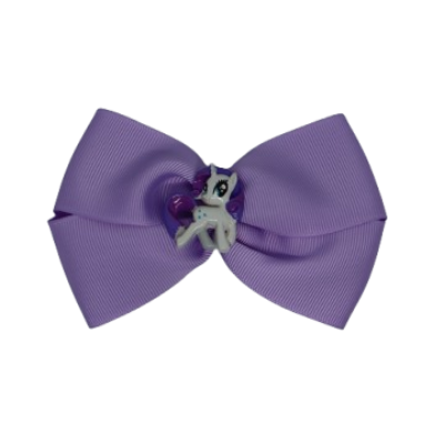 Cherish Hair Bow - Light Orchid Hair Bow with a My Little Pony Rarity Badge- 9cm  Girls Hair Accessories - non slip hair clips hair bow Pinkberry Kisses