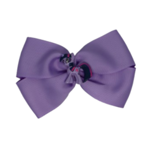 Cherish Hair Bow - Light Orchid Hair Bow with a My Little Pony Twilight Sparkle Badge- 9cm Girls Hair Accessories - non slip hair clips hair bow Pinkberry Kisses