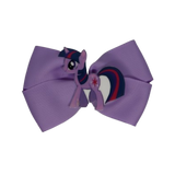 Cherish Hair Bow - Purple Hair Bow with My Little Ping Twilight Badge - 9cm Girls Hair Accessories - non slip hair clips hair bow Pinkberry Kisses