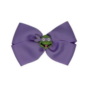 Cherish Hair Bow - Light Orchid Hair Bow with Ninja Turtle Donatello - 9cm Girls Hair Accessories - non slip hair clips hair bow Pinkberry Kisses