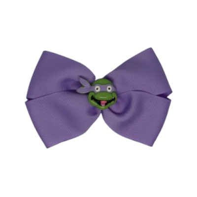 Cherish Hair Bow - Light Orchid Hair Bow with Ninja Turtle Donatello - 9cm Girls Hair Accessories - non slip hair clips hair bow Pinkberry Kisses