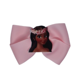 Cherish Hair Bow - Light Pink Hair Bow with Moana - 9cm Girls Hair Accessories - non slip hair clips hair bow Pinkberry Kisses