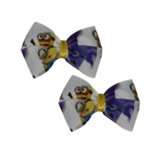 Cherish Hair Bow - Minions with Evil Minion Baby Toddler Girl Non Slip Hair Clip Hair Tie Hair Accessories Pinkberry Kisses Pair 