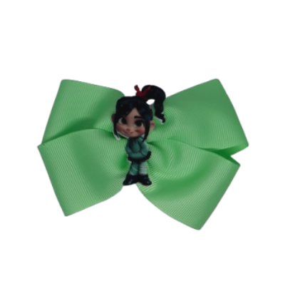 Cherish Hair Bow - Mint Green Hair Bow with Vanellope - 9cm Girls Hair Accessories - non slip hair clips hair bow Pinkberry Kisses