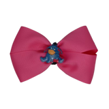 Cherish Hair Bow - Pink Hair Bow with Eeyore Badge - 9cm Girls Hair Accessories - non slip hair clips hair bow Pinkberry Kisses