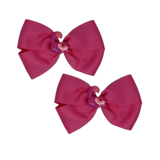 Cherish Hair Bow - Pink Hair Bow with Tomy - Alice in Wonderland - 9cm Girls Hair Accessories - non slip hair clips hair bow Pinkberry Kisses Pair