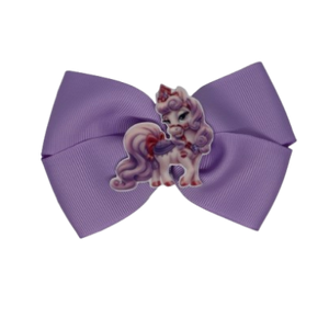 Cherish Hair Bow - purple Hair Bow with Whisker Haven Palace Pets - Bloom - 9cm Girls Hair Accessories - non slip hair clips hair bow Pinkberry Kisses 