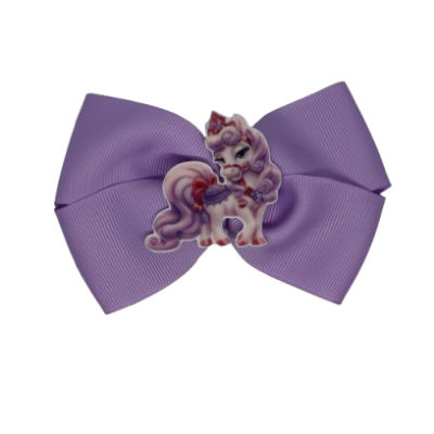 Cherish Hair Bow - purple Hair Bow with Whisker Haven Palace Pets - Bloom - 9cm Girls Hair Accessories - non slip hair clips hair bow Pinkberry Kisses 