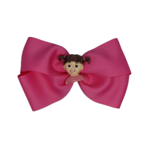 Cherish Hair Bow - Pink Hair Bow with Boo - 9cm Girls Hair Accessories - non slip hair clips hair bow Pinkberry Kisses