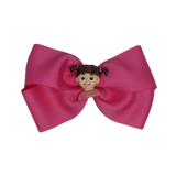 Cherish Hair Bow - Pink Hair Bow with Boo - 9cm Girls Hair Accessories - non slip hair clips hair bow Pinkberry Kisses