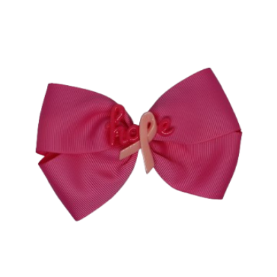 Cherish Hair Bow - Pink Hair Bow with Hope Badge - 9cm  Girls Hair Accessories hair Tie - non slip hair clips hair bow Pinkberry Kisses