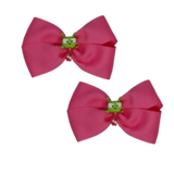 Cherish Hair Bow - Pink Hair Bow with Rob the Robot  - 9cm Girls Hair Accessories - non slip hair clips hair bow Pinkberry Kisses Pair 