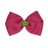 Cherish Hair Bow - Pink Hair Bow with Spider with a Bow Badge - 9cm Girls Hair Accessories - non slip hair clips hair bow Pinkberry Kisses