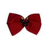 Cherish Hair Bow - Red Hair Bow with a Christmas Minnie Mouse Badge - 9cm Girls Hair Accessories - non slip hair clips hair bow Pinkberry Kisses