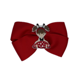 Cherish Hair Bow - Red Hair Bow with Red Lady Bug Girl - 9cm Girls Hair Accessories - non slip hair clips hair bow Pinkberry Kisses