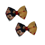 Cherish Hair Bow - Snow White and the Red Apple Baby Toddler Girl Non Slip Hair Clip Hair Tie Hair Accessories Pinkberry Kisses Pair 