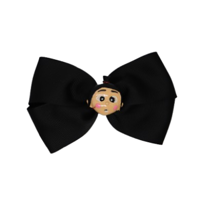 Cherish Hair Bow - Black Hair Bow with Despicable Me - 9cm Girls Hair Accessories - non slip hair clips hair bow Pinkberry Kisses