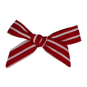 Fabric Pinwheel Hair Bow - Red and White Stripes  Non Slip Hair Clip Hair Tie Baby Girl Hair Accessories Pinkberry Kisses