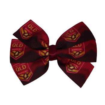 NRL NSW State of Origin hair bow clip - QLD Maroons NRL Sports teams Hair Bows Hair Tie Hair Bow Sports Hair Accessories