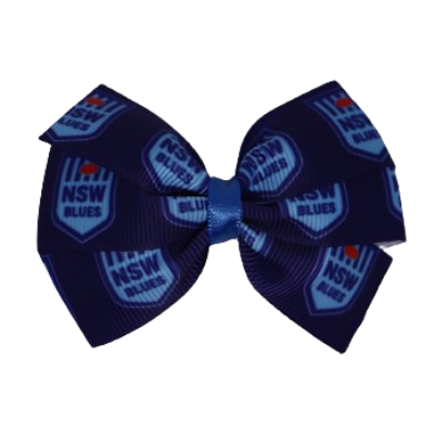 NSW state of origin hair Bow clip NRL Origin NSW Blues Hair Bow Sports Teams NRL Hair Bows Blues Hair Bow Design 2 Sports Hair Accessories