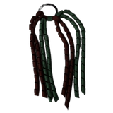 School Hair Accessories School Uniform Hair Tie Curly Ponytail Streamer - Korker Ribbon Girls Hair Tie Pinkberry Kisses Brown Hunter Green