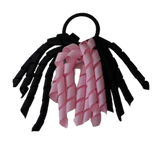 School Hair Accessories Short Curly Ponytail Streamer Girls Hair Tie Black Light Pink Pinkberry Kisses