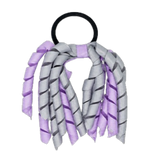 School Hair Accessories Short Curly Ponytail Streamer Girls Hair Tie Korker Pinkberry Kisses Light Silver Grey Light Orchid
