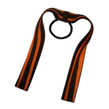 School Uniform Hair Accessories Ponytail Streamer Straight Hair Tie - Pinkberry Kisses Brown Base & Top Ribbon Autumn Orange