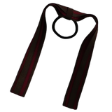 School Uniform Hair Accessories Ponytail Streamer Straight - Pinkberry Kisses Brown Base & Top Ribbon Burgundy 