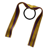 School Uniform Hair Accessories Ponytail Streamer Straight - Pinkberry Kisses Mazie Yellow Base & Top Ribbon Grape 