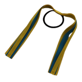 School Uniform Hair Accessories Ponytail Streamer Straight - Pinkberry Kisses Mazie Yellow Base & Top Ribbon Methyl Blue