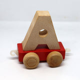 Wooden Name Train Custom for Birthday Nursery Child boy girl name present Letter Pinkberry Kisses A Red