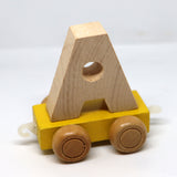 Wooden Name Train Custom for Birthday Nursery Child boy girl name present Letter Pinkberry Kisses A Yellow