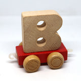 Wooden Name Train Custom for Birthday Nursery Child boy girl name present Letter Pinkberry Kisses B Red