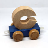 Wooden Name Train Custom for Birthday Nursery Child boy girl name present Letter Pinkberry Kisses C Blue