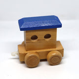 Wooden Name Train Custom for Birthday Nursery Child boy girl name present Letter Pinkberry Kisses Caboose Blue