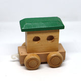 Wooden Name Train Custom for Birthday Nursery Child boy girl name present Letter Pinkberry Kisses Caboose Green 