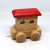 Wooden Name Train Custom for Birthday Nursery Child boy girl name present Letter Pinkberry Kisses Caboose Red