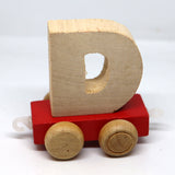 Wooden Name Train Custom for Birthday Nursery Child boy girl name present Letter Pinkberry Kisses D Red